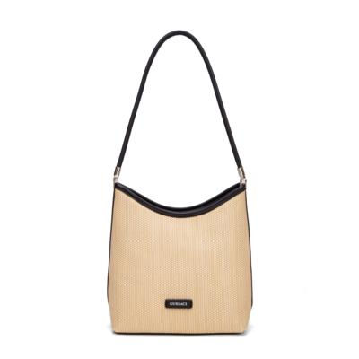 GUSSACI - Borsa a tracolla strutturata beige 