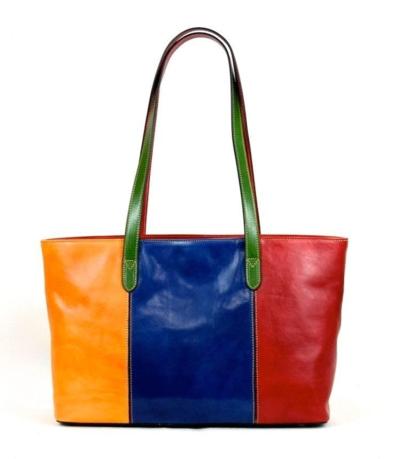 Italienische Ledertragetasche für Wiederverkäufer lebendige Farben