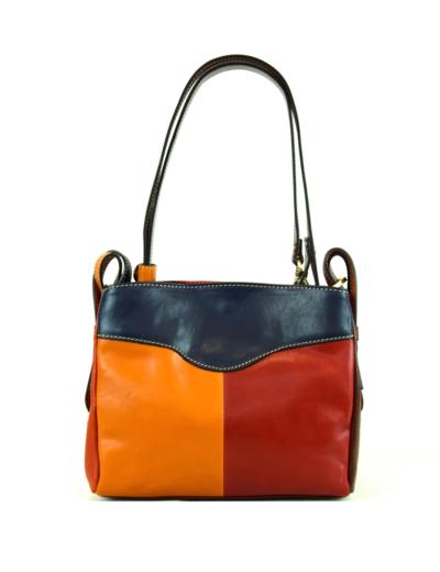 Italienische Lederhandtasche für Wiederverkäufer im dreifarbigen Design