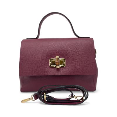 Made in Italy burgundy leather handbag for resellers