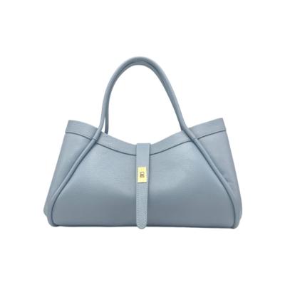Light blue leather handbag Made in Italy for resellers