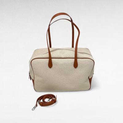 Bolsa italiana de lona com alças de couro para revendedores atacado