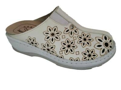 COMFORT RELAX - Floral Embossed Clogs