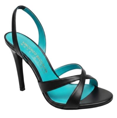 Black high heel sandal made in Italy for resellers