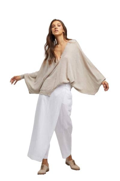 Легкий итальянский льняной свитер для реселлеров.