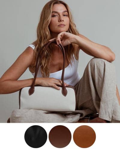 Итальянская сумка из кожи и канваса для оптовиков