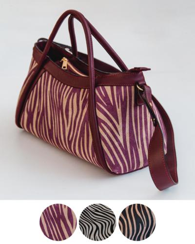 LAURA DI MAGGIO - Borsa in pelle con stampa zebrata 