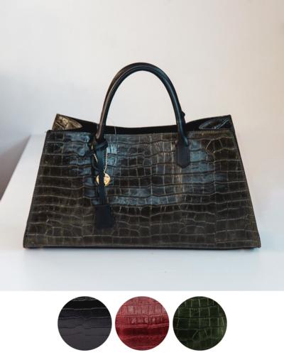 LAURA DI MAGGIO - Ledertasche mit Kakaomuster 