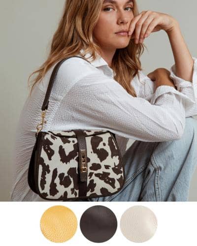 Итальянская кожаная сумка с животным принтом для оптовиков