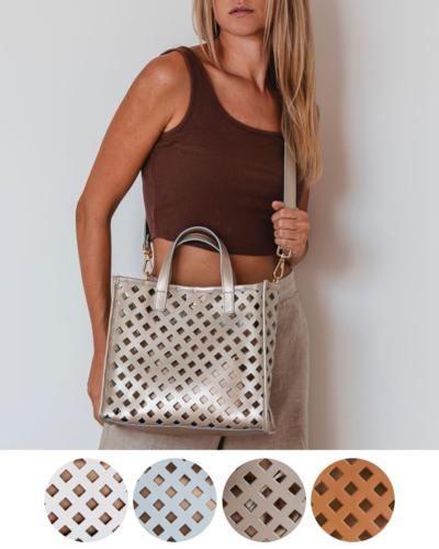 LAURA DI MAGGIO - Borsa tote in pelle laser 