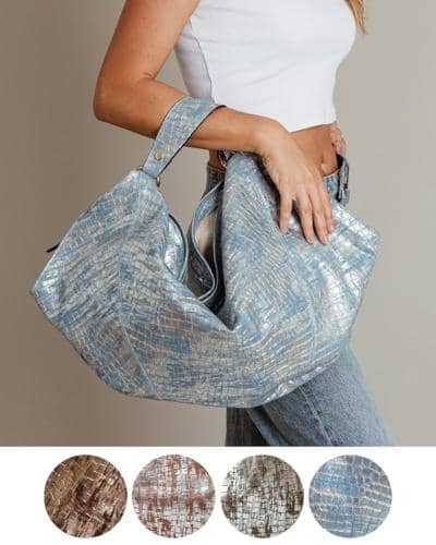 Сумка с металлическим крокодиловым принтом Made in Italy