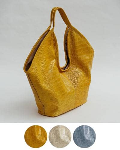 Итальянская кожаная сумка с тиснением под крокодила оптом