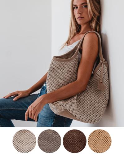 LAURA DI MAGGIO - Borsa maxi in rafia intrecciata 