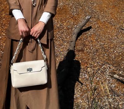 LEATHER COUNTRY - Bolsa Branca Elegante 