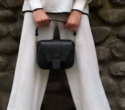 LEATHER COUNTRY - Bolsa preta elegante 