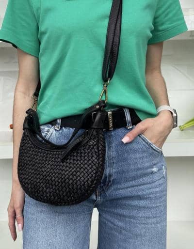 LEATHER COUNTRY - Bolso de hombro tejido elegante 