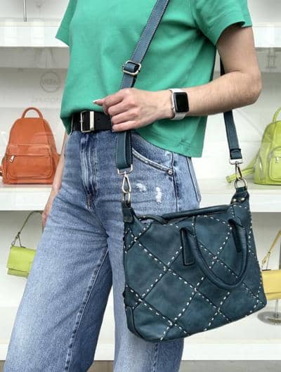 LEATHER COUNTRY - Bolso elegante con tachuelas 