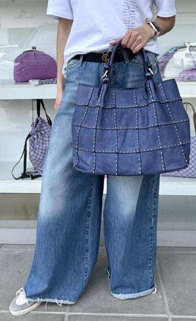 LEATHER COUNTRY - Tote de mezclilla elegante 