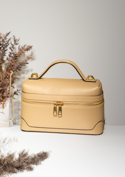 Bolso beige de cuero hecho en Italia para mayoristas