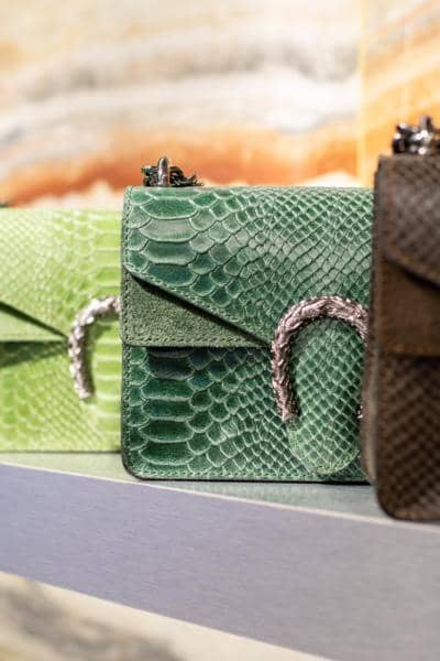 Bolso verde de cuero serpiente hecho en Italia para mayoristas