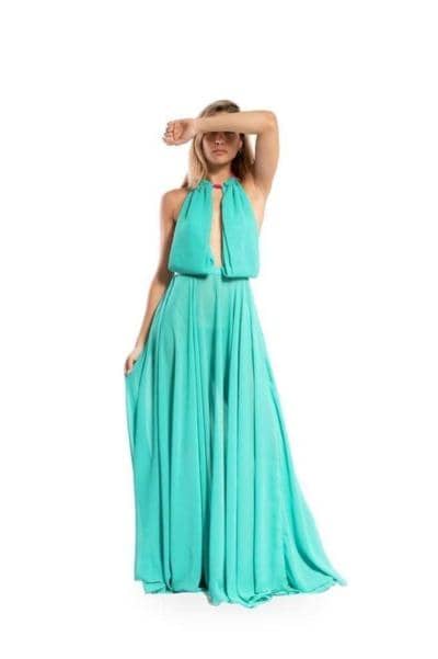 LECICALE LAB - Robe longue turquoise élégante 