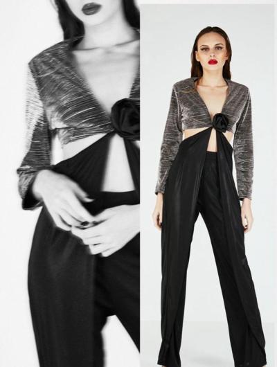 LECICALE LAB - Ensemble haut métallisé chic 