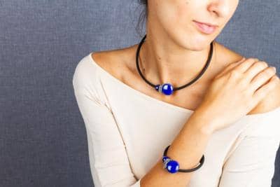 Italian handmade necklace and bracelet set for resellers.