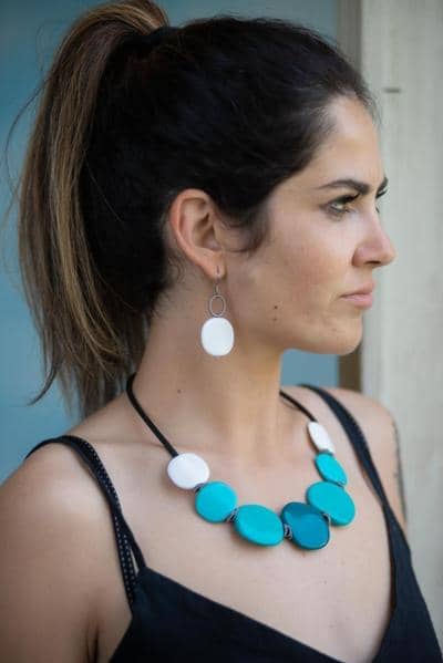 Colorful Italian necklace and earrings set