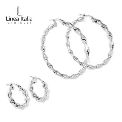 LINEA ITALIA - Aros Torcidos Plateados 