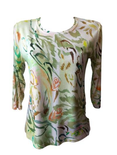 Яркая итальянская цветочная блузка для респондентов