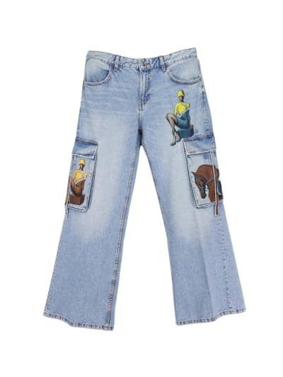 LIVIA PERTILE - Джинсы карго деним 