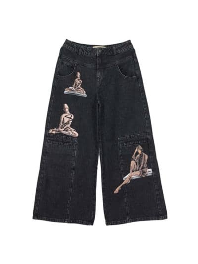 LIVIA PERTILE - Широкие джинсы из денима 