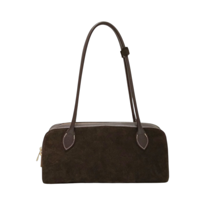 LUNA BAGS - Braune Wildleder-Umhängetasche 