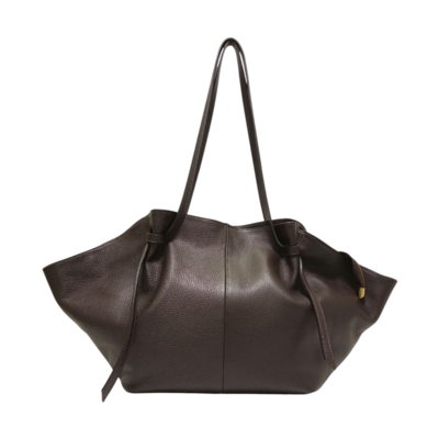 Bolso tote de cuero marrón oscuro hecho en Italia para revendedores