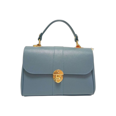 Bolso italiano de cuero con cierre dorado para revendedores