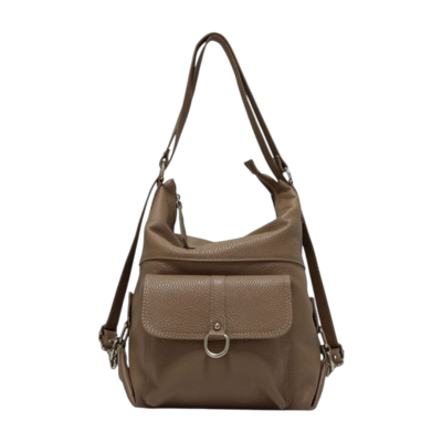 LUNA BAGS - Taupefarbene Umhängetasche aus Leder 