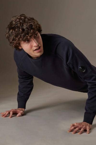 Moletom azul marinho Made in Italy para revendedores, fabricante italiano