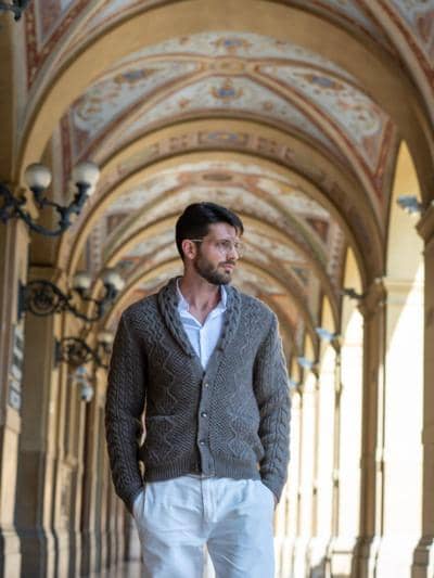 MACDONALD - Cardigan a trecce a scialle 