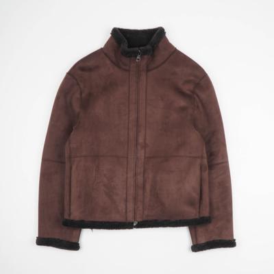 MANTOVAMODA - Veste en peau lainée marron 