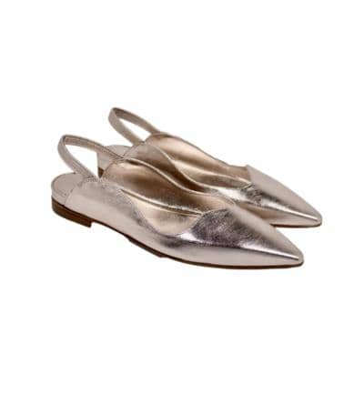 Made in Italy metallic slingback flat shoes for resellers