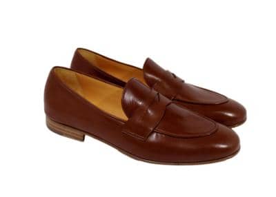 Made in Italy brown leather loafers for resellers