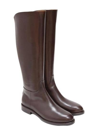 Botas marrones de cuero hechas en Italia para mayoristas