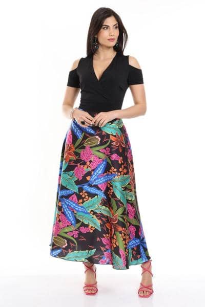 MARA CAROL - ПЛАТЬЕ ИЗ АТЛАСА С УЗОРОМ 