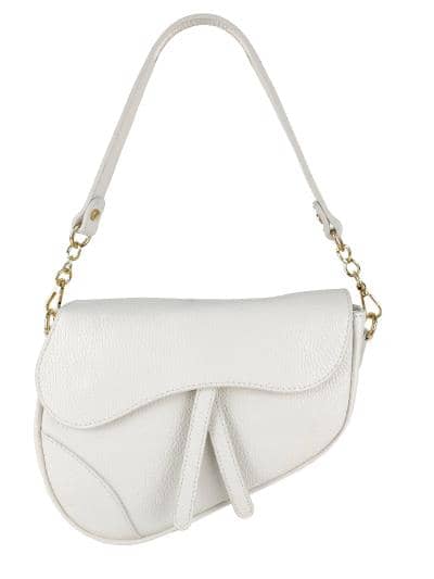 ItalianModa.com - Leather bag with shaped flap