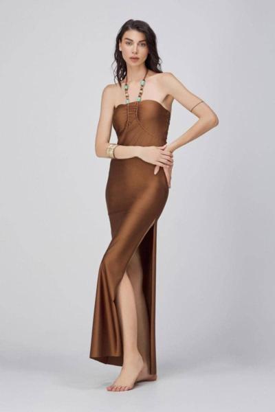 ItalianModa - Bronze Strapless Gown