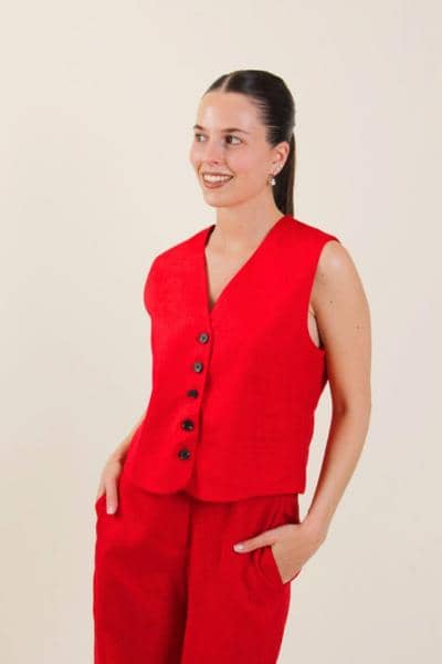 Chaleco rojo sin mangas italiano para revendedores al por mayor