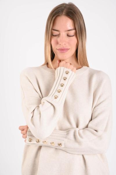 MYASTREET - Ivory Buttoned Sweater