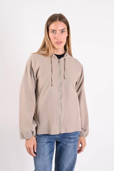 Beige zip-up jacket Italian manufacturer for resellers