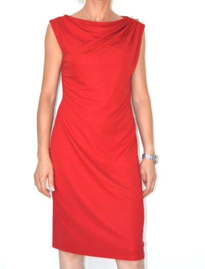 Elegante vestito rosso made in Italy per rivenditori