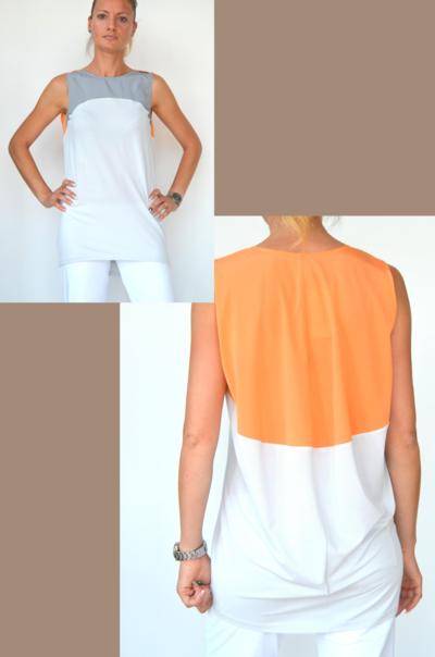 Top senza maniche bicolore made in Italy per rivenditori